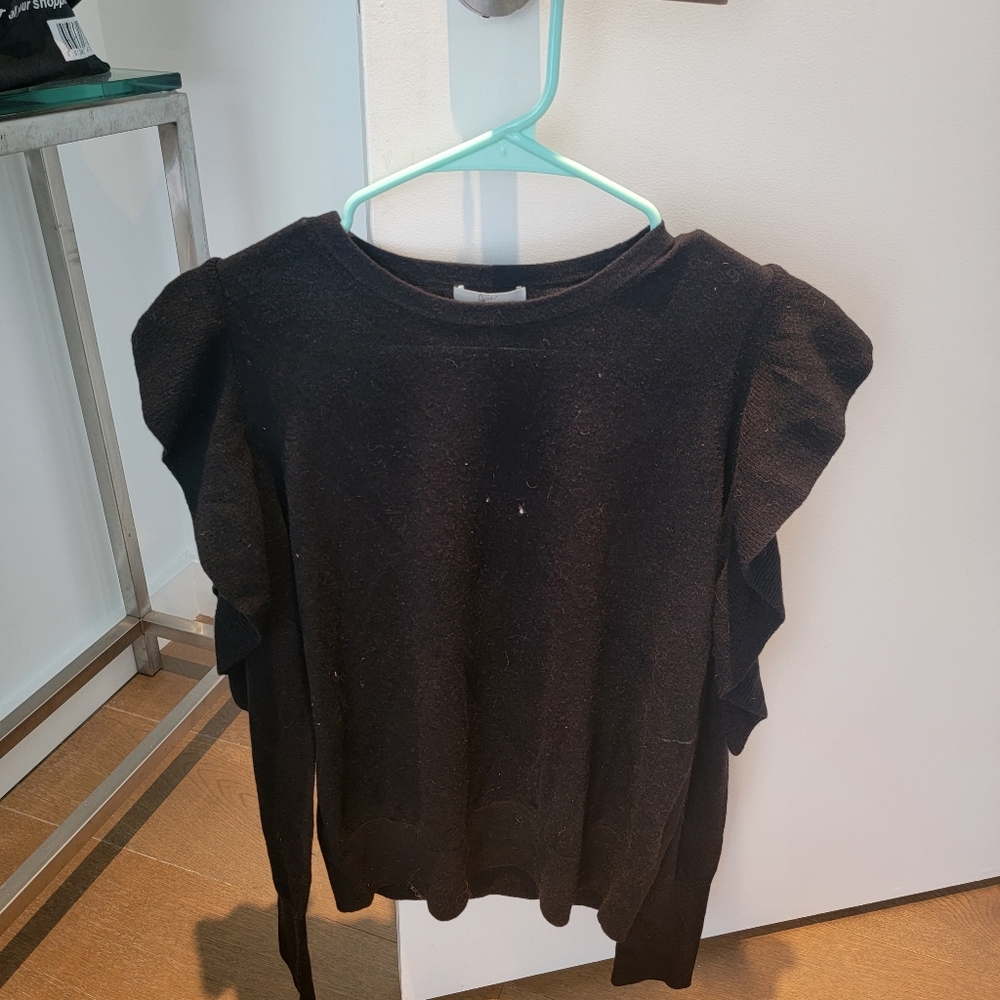 Black Joie Sweater with Shoulder Holes, S